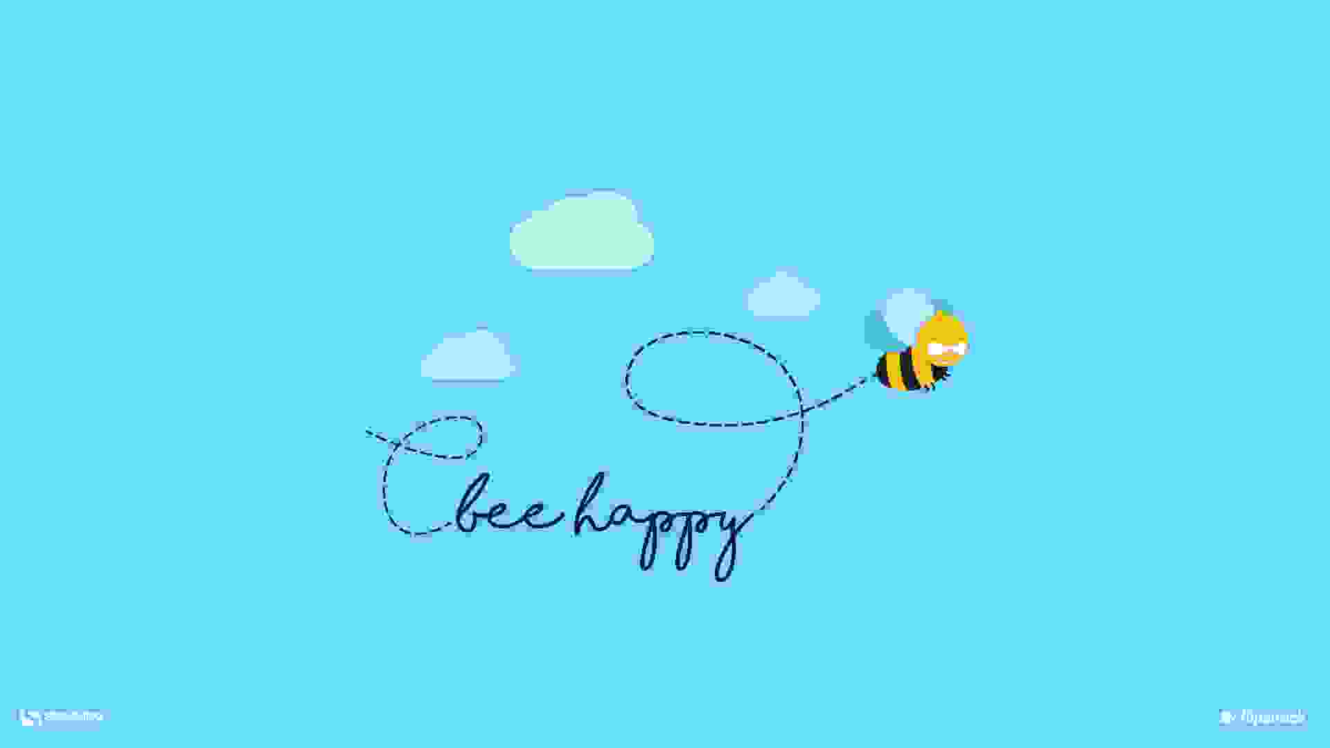 Bee in blue background with Drupal logo as head