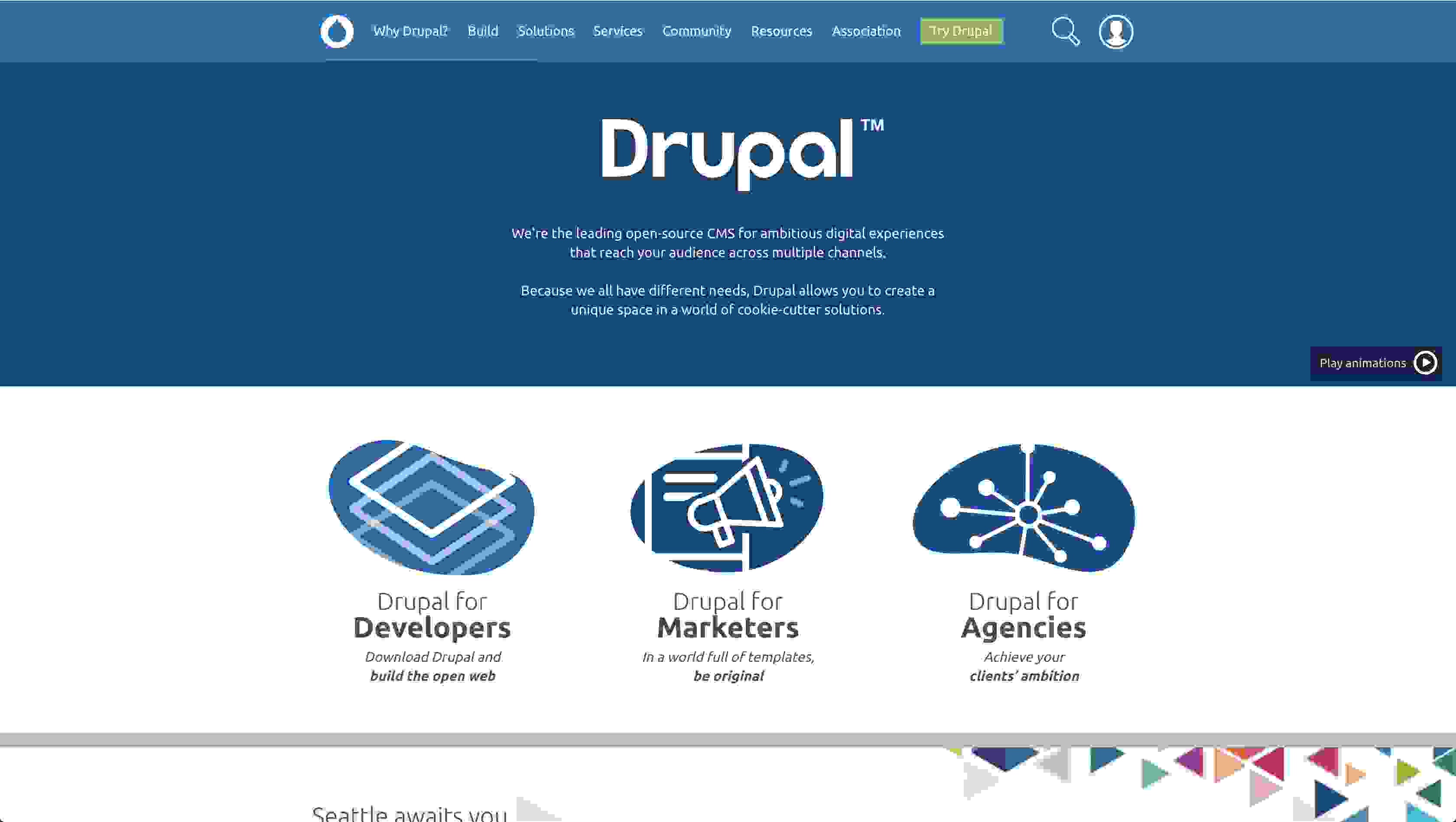 Drupal website screenshot 2019